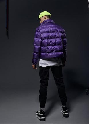 Куртка чоловіча демісезонна до 0*з holla фіолетова | пуховик чоловічий весняний осінній6 фото