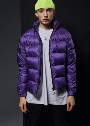 Куртка мужская демисезонная до 0*с holla фиолетовая | пуховик мужской весенний осенний2 фото