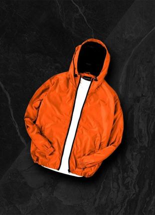 Ветровка мужская плащевка весенняя осенняя летняя zipper оранжевая куртка легкая весна осень лето1 фото