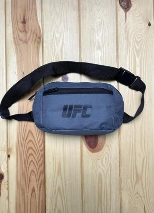 Бананка сумка поясна ufc спортивна через плече на пояс чоловіча жіноча сіра бананка поясна юфс2 фото