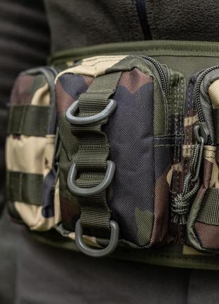 Тактическая сумка на пояс через плечо belt темный мультикам камуфляж сумка поясная военная армейская2 фото