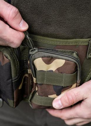 Тактическая сумка на пояс через плечо belt темный мультикам камуфляж сумка поясная военная армейская3 фото