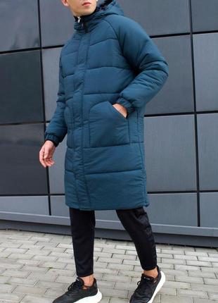 Парка мужская зимняя теплая ram до -30*с синяя  куртка мужская удлиненная зима  пальто2 фото