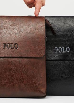Акція! чоловіча сумка polo leather+ годинник в подарунок!3 фото