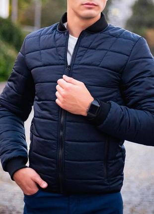 Куртка мужская осенняя весенняя демисезонная до 0*с povezlo темно-синяя утепленная бомбер мужской