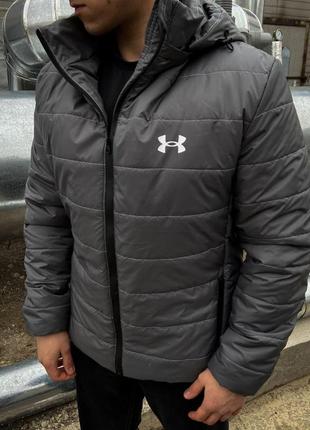 Куртка чоловіча демісезонна under armour до 0 °c хакі  ⁇  вітровка утеплена весняна осінка андер армор3 фото