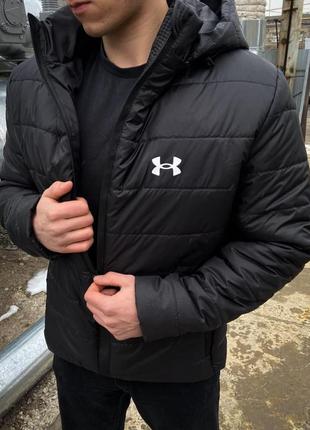 Куртка чоловіча демісезонна under armour до 0 °c хакі  ⁇  вітровка утеплена весняна осінка андер армор5 фото