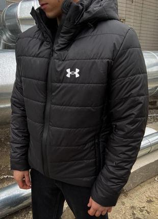 Куртка чоловіча демісезонна under armour до 0 °c хакі  ⁇  вітровка утеплена весняна осінка андер армор6 фото