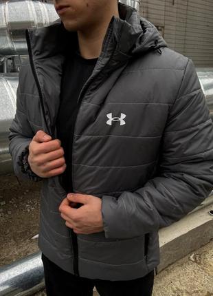 Куртка чоловіча демісезонна under armour до 0 °c хакі  ⁇  вітровка утеплена весняна осінка андер армор4 фото