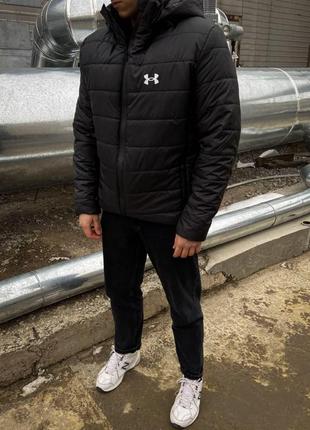 Куртка чоловіча демісезонна under armour до 0 °c хакі  ⁇  вітровка утеплена весняна осінка андер армор7 фото