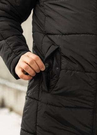 Зимняя парка мужская до -20*с теплая as черная | куртка мужская зима удлиненная | пальто2 фото