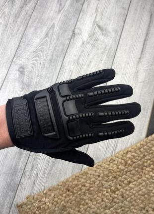 Рукавички чоловічі захисні m-glove чорні | штурмові рукавички повнопалі армійські