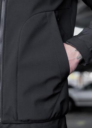 Куртка мужская демисезонная softshell argument весенняя осенняя черная ветровка софт шел3 фото