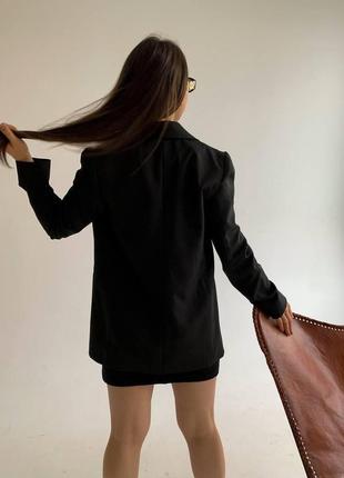 Піджак жіночий прямого крою luyo чорний жакет класичний діловий двобортний3 фото