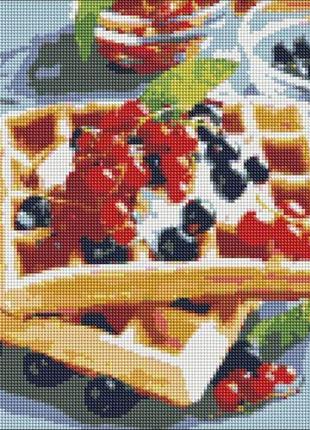 Алмазная мозаика "бельгийские вафли с ягодами ©alonka_good" 40х40см