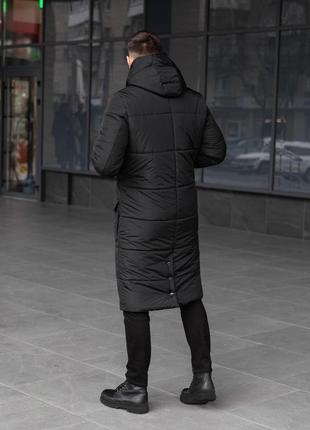 Пальто мужское зимнее до -25*c tank черное парка мужская зимняя куртка теплая длинная5 фото