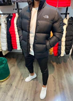 Чоловіча зимова куртка the north face тепла коротка до -25°c чорна зимовий пуховик чоловічий тнф