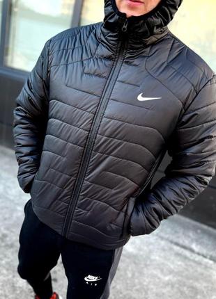 Куртка мужская nike cl демисезонная до 0*с | мужская ветровка утепленная весенняя осенняя найк черная3 фото
