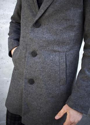 Пальто чоловіче кашемірове ram чорне весняне осіннє чоловіче пальто двобортне9 фото