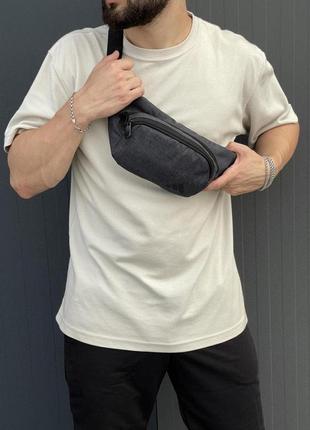 Сумка на пояс adidas чоловіча жіноча темно-сіра сумка через плече бананка спортивна адідас4 фото