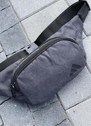 Сумка на пояс adidas чоловіча жіноча темно-сіра сумка через плече бананка спортивна адідас8 фото