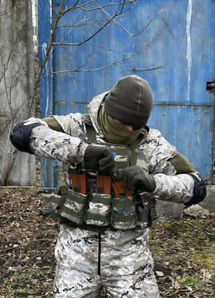 Жилет розвантажувальний тактичний tera камуфляж мультикам розвантаження тактичне за підсумками армійська військова5 фото