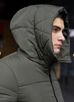 Пальто мужское зимнее до -25*c tank хаки парка мужская зимняя  куртка теплая длинная олива5 фото