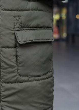 Пальто мужское зимнее до -25*c tank хаки парка мужская зимняя  куртка теплая длинная олива8 фото