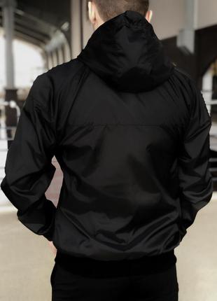 Вітрівка чоловіча nike весняна осіння спортивна чорна куртка легка найк штормівка з капюшоном7 фото