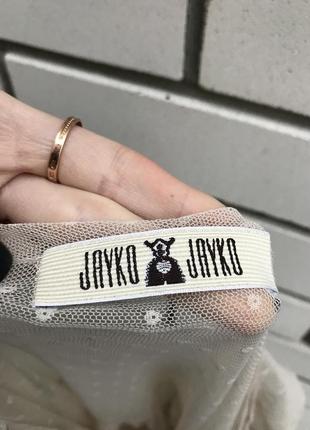 Дизайнер,нюдовпя блузка сетка в горошек,воланы,рюши,баска jayko4 фото