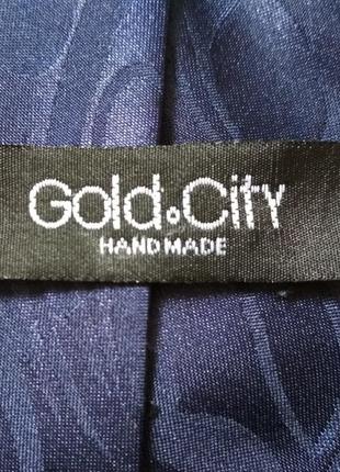 Мужской галстук шелк с мультяшками hand made gold&city3 фото