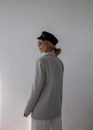 Серый блейзер в полоску m&amp;s mode