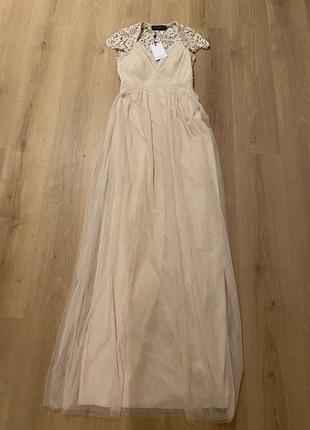 Нарядное длинное платье на выпуск, свадьбу1 фото