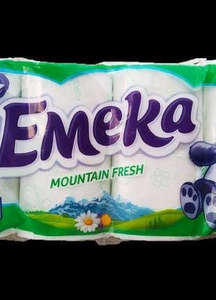 Туалетная бумага emeka mountain fresh, белая, 3-слойная, 8 рулонов