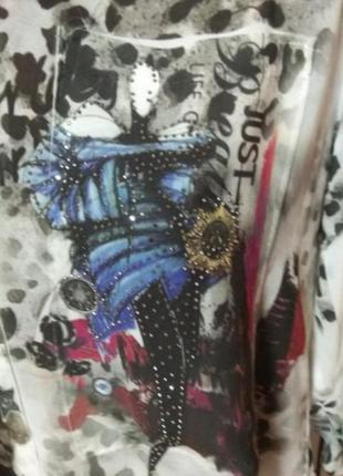 Шифоновая блуза леопардовый принт с рукавом 3/43 фото