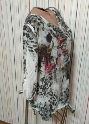 Шифоновая блуза леопардовый принт с рукавом 3/44 фото