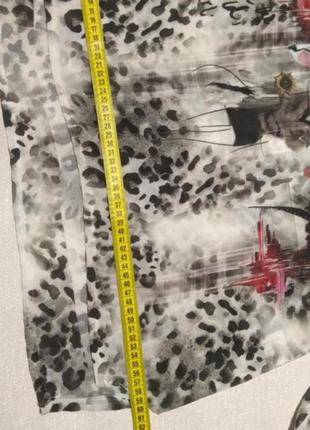 Шифоновая блуза леопардовый принт с рукавом 3/45 фото