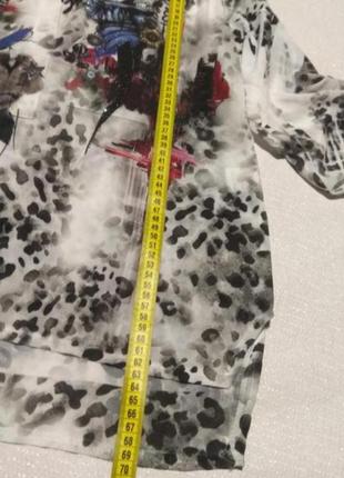 Шифоновая блуза леопардовый принт с рукавом 3/46 фото