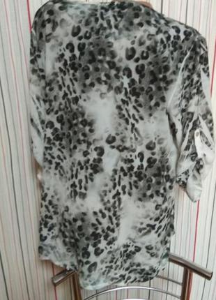 Шифоновая блуза леопардовый принт с рукавом 3/410 фото