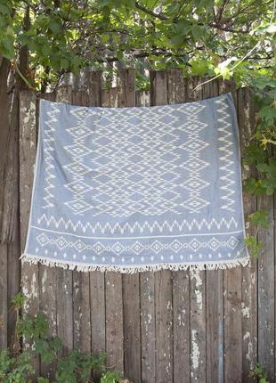 Покрывало хлопковое kilim throw 130х170 синий barine