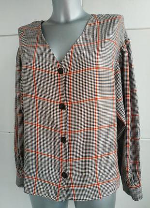 Стильная рубашка bershka в клетку оверсайз