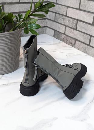 Деми ботинки сапоги для девочки хаки с цепью от jong golf3 фото
