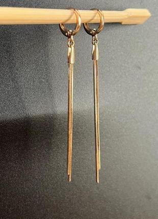 Сережки ланцюжки xuping медичний сплав позолота медичне золото