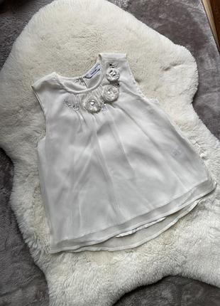 Шифоновая белая блузка george в школу
