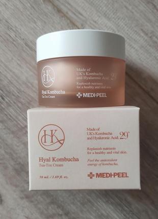 Ампульный крем с 50% комбучю medi-peel hyal kombucha tea tox cream