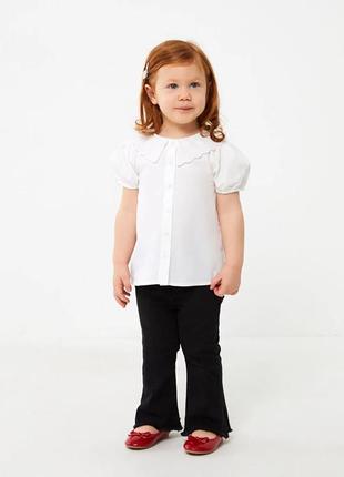 9-12/12-18/1-2/2-3/3-4/4-5/5-6 р новая рубашка блуза блузка с воротником для модниц легкая натуральная