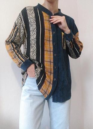 Вінтажна сорочка бавовняна блуза сорочка вінтаж блуза коттон сорочка печворк блузка вельвет сорочка оверсайз