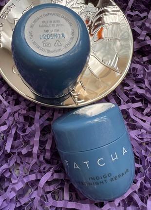 Люкс! восстанавливающая увлажняющая ночная крем-сыворотка tatcha indigo overnight repair serum in cream treatment, 10мл