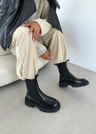 Челсі натуральна шкіра чорні бежеві замша осінь зима