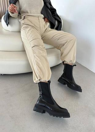 Челсі натуральна шкіра чорні бежеві замша осінь зима